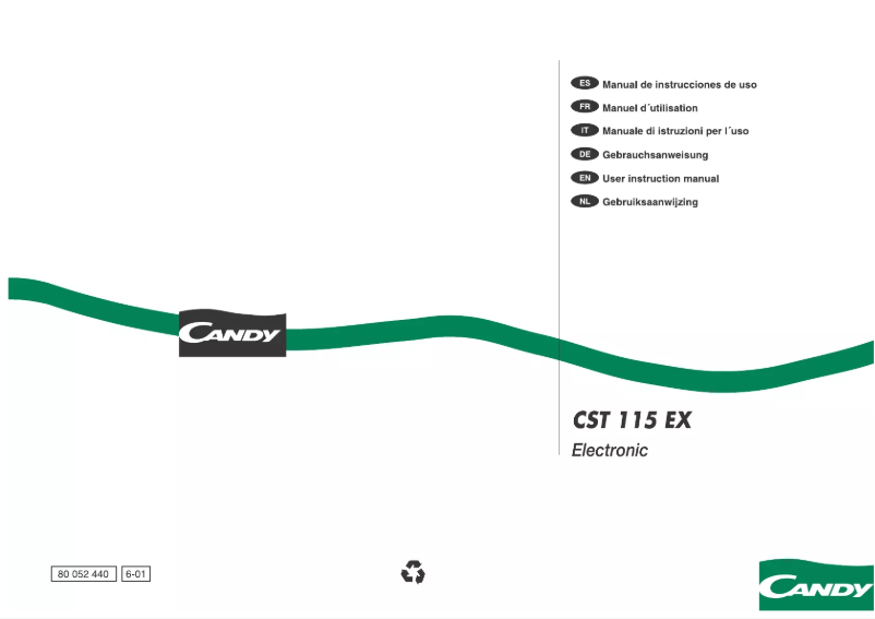 Página 1 del manual Manual de usuario Candy CST 115 ex