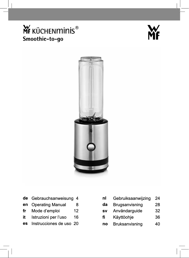 Imagen de la primera página del manual del dispositivo Smoothie-to-go 04.1515.0011