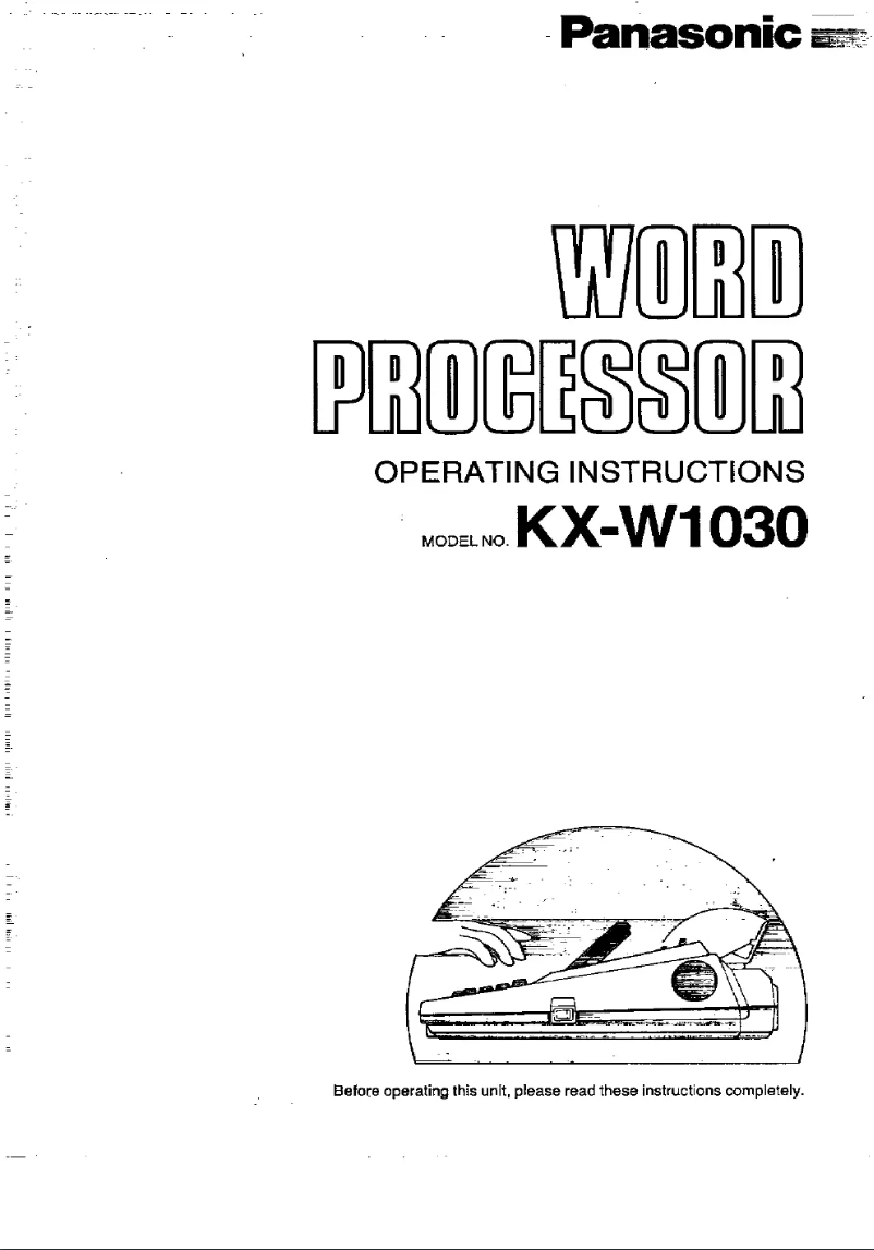 Imagen de la primera página del manual del dispositivo KX-W1030