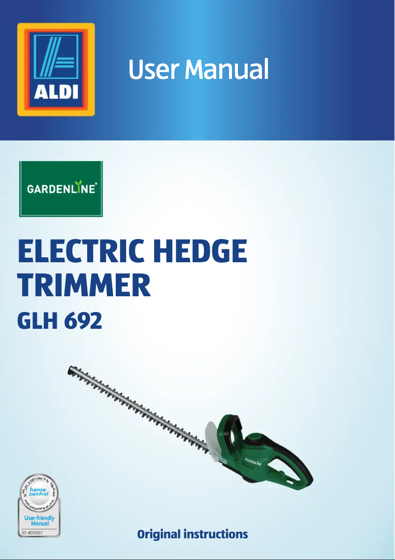 Página 1 del manual Manual de usuario Gardenline GLH 692