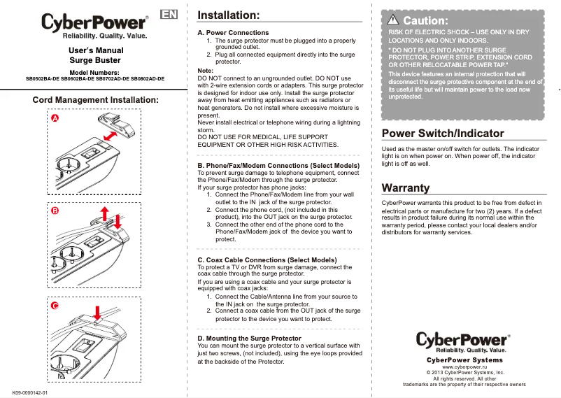 Imagen de la primera página del manual del dispositivo SB0502BA-DE-W50