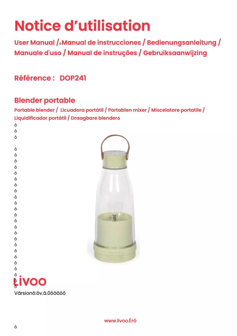 Imagen de la primera página del manual del dispositivo DOP241