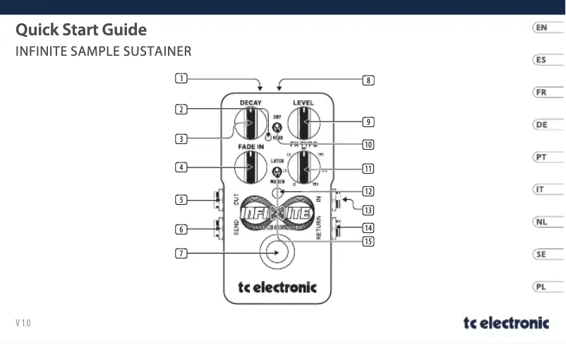 Imagen de la primera página del manual del dispositivo Infinite Sample Sustainer