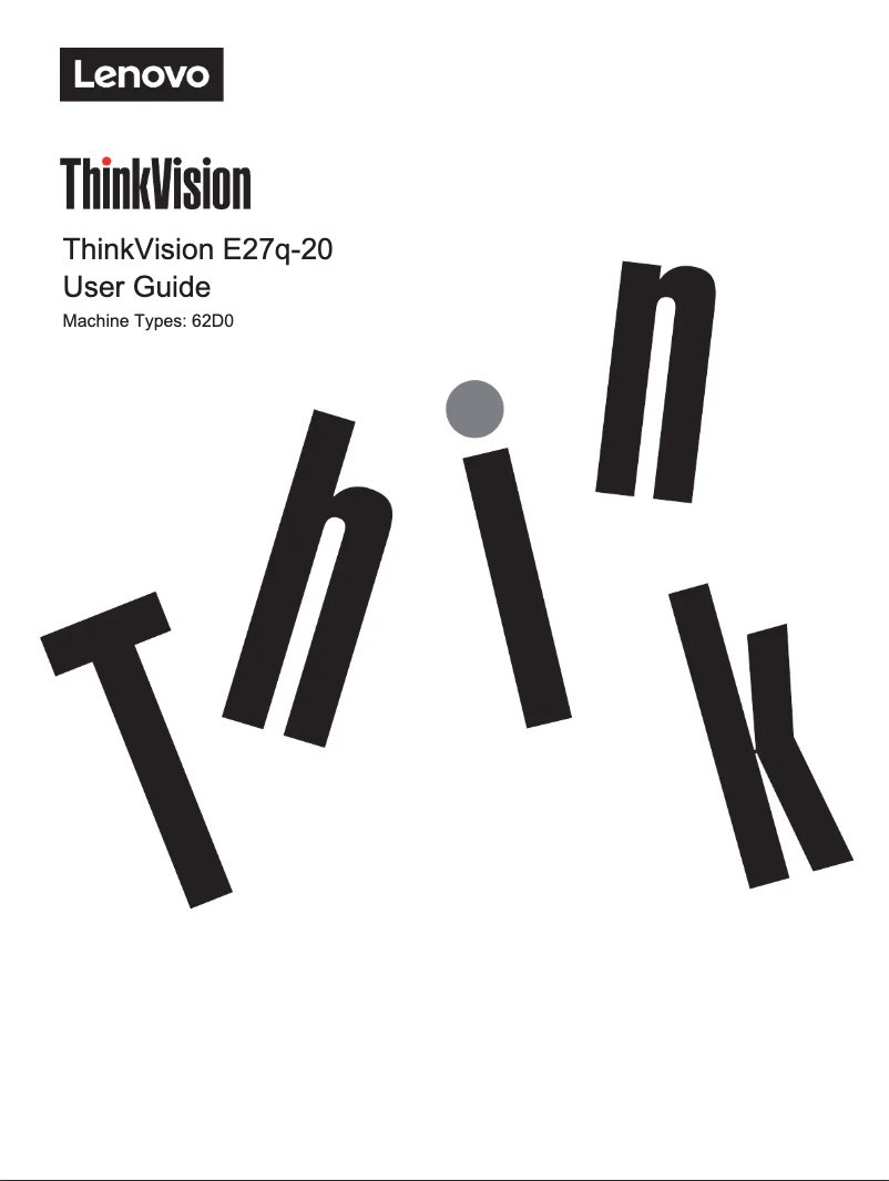 Imagen de la primera página del manual del dispositivo ThinkVision E27q-20