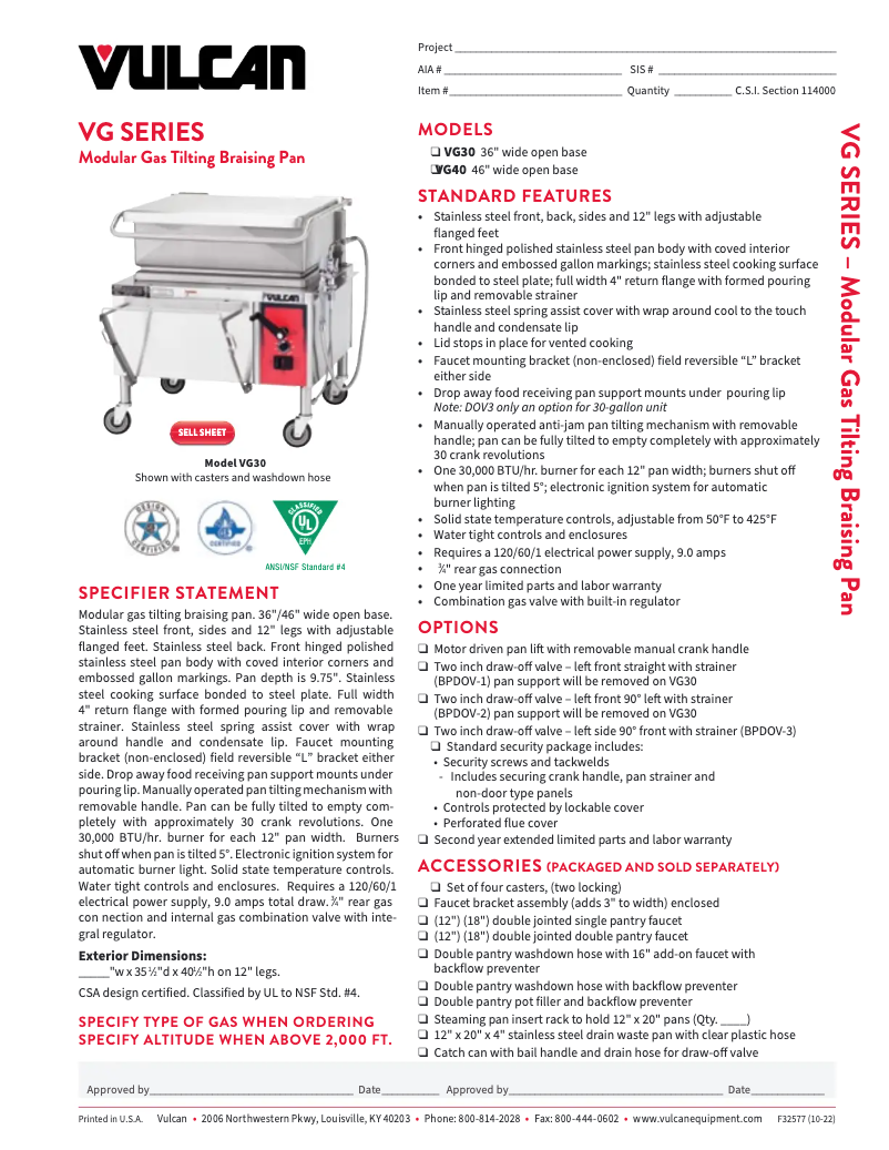 Imagen de la primera página del manual del dispositivo VG40