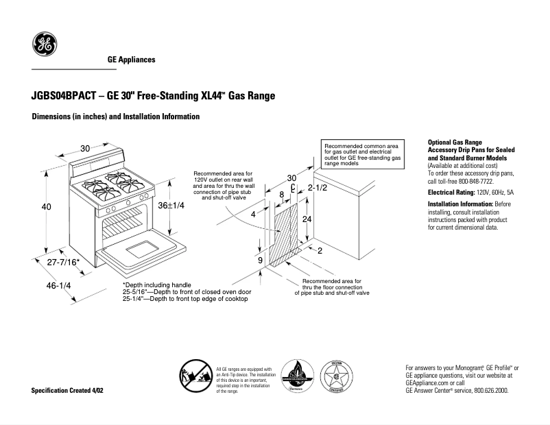 Imagen de la primera página del manual del dispositivo JGBS04BPACT