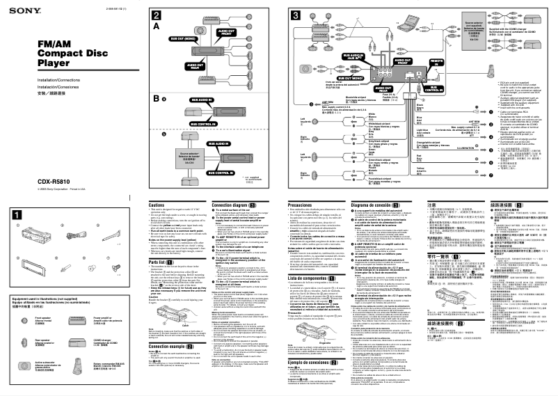Imagen de la primera página del manual del dispositivo CDX-R5810