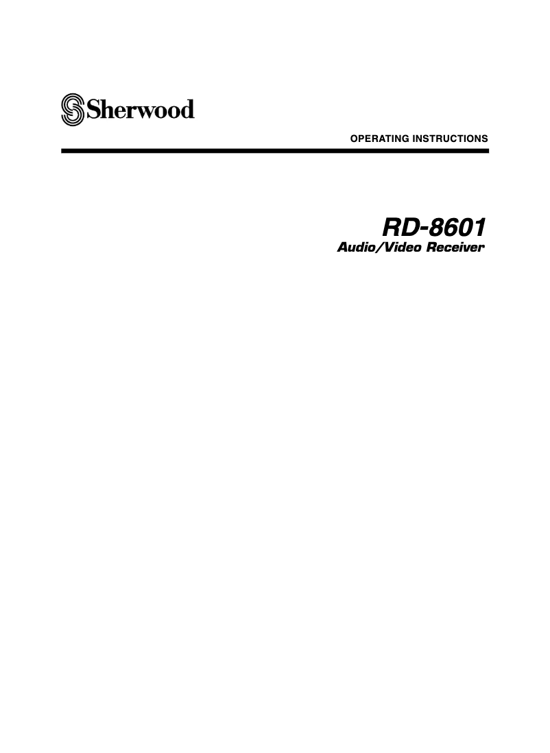 Página 1 del manual Manual de usuario Sherwood RD-8601