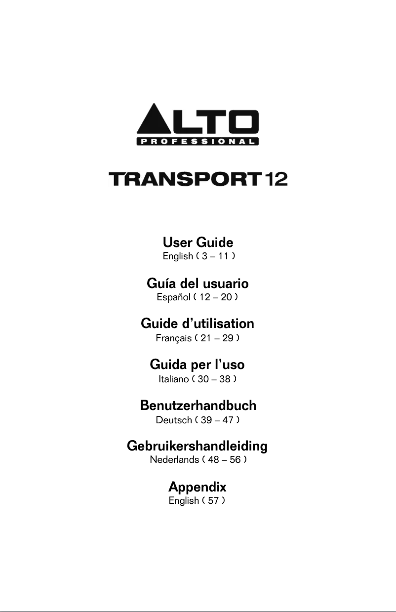 Imagen de la primera página del manual del dispositivo Transport 12