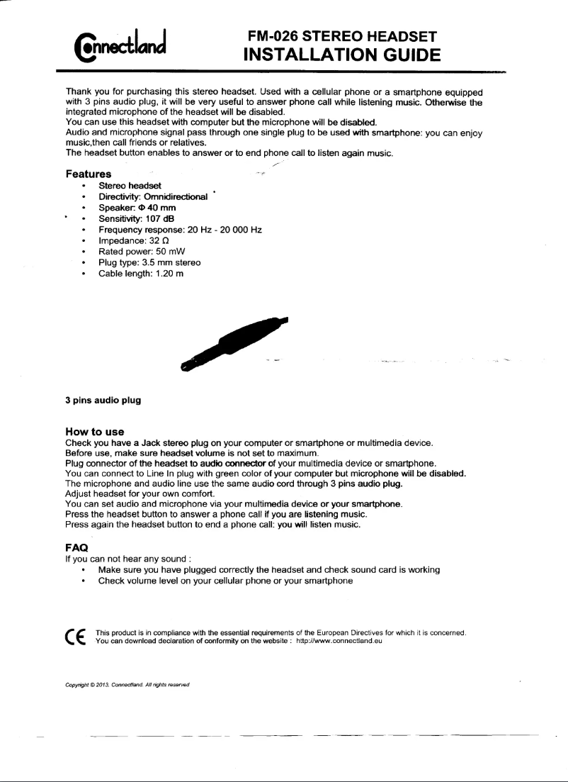 Imagen de la primera página del manual del dispositivo CL-AUD63089