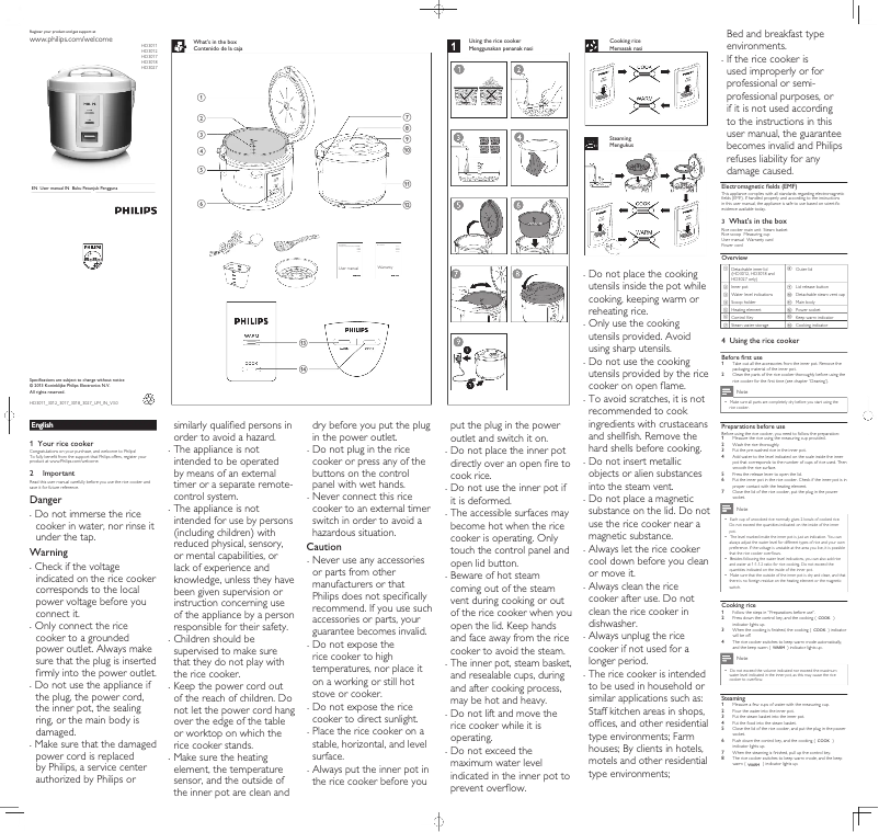 Imagen de la primera página del manual del dispositivo Daily Collection HD3011