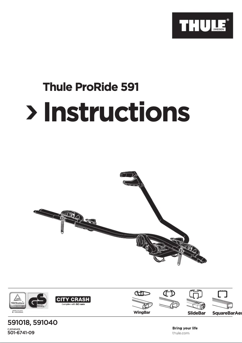 Página 1 del manual Manual de usuario Thule ProRide 591