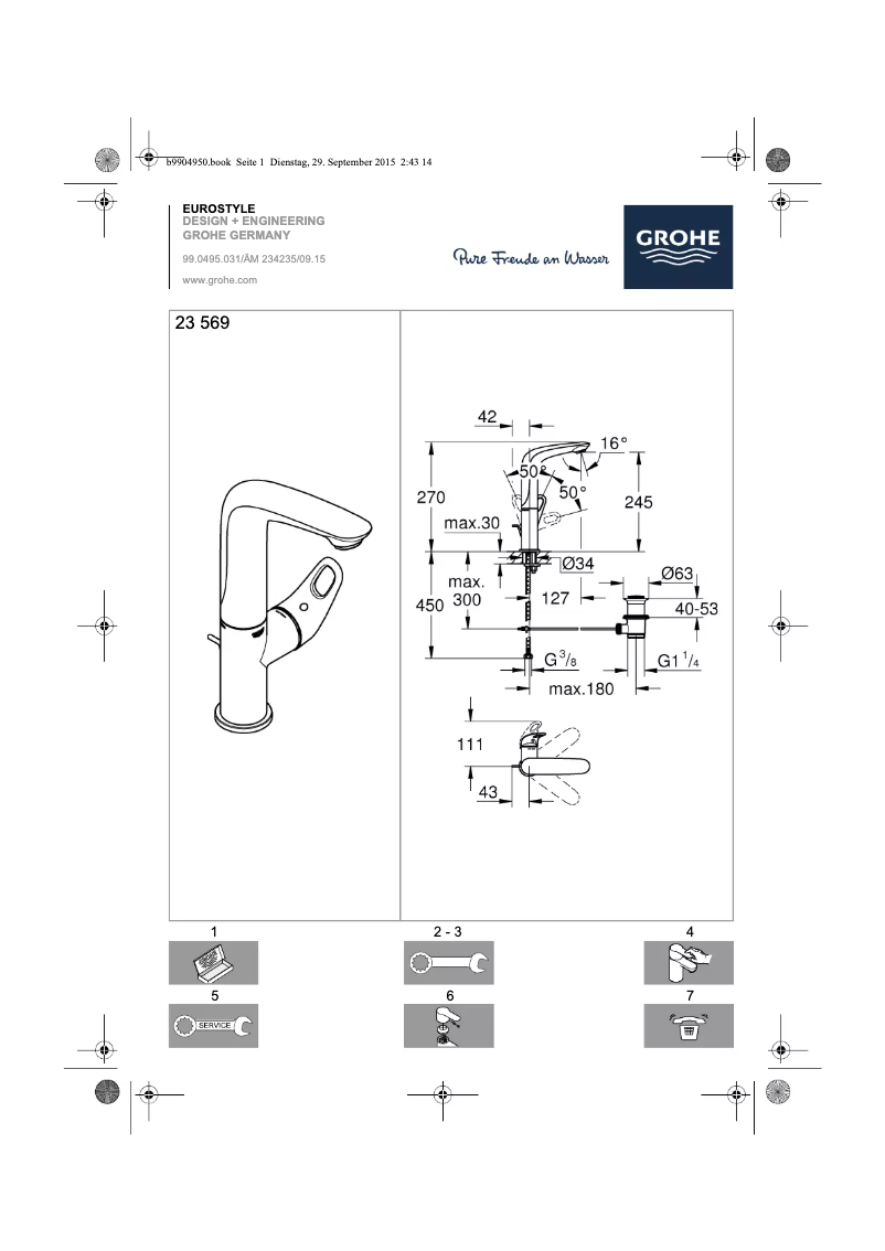 Página nº 1 - Manual de usuario Grohe Eurostyle 23569003