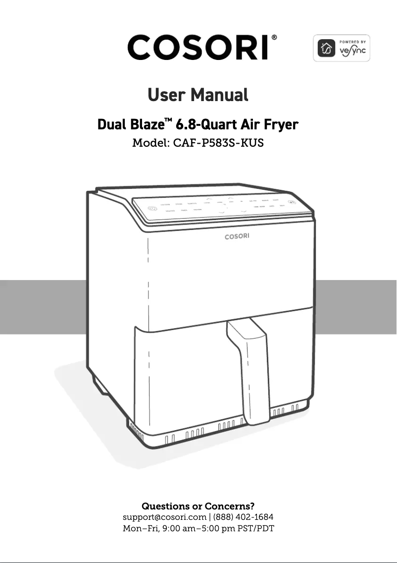 Imagen de la primera página del manual del dispositivo Dual Blaze CAF-P583S-KUS