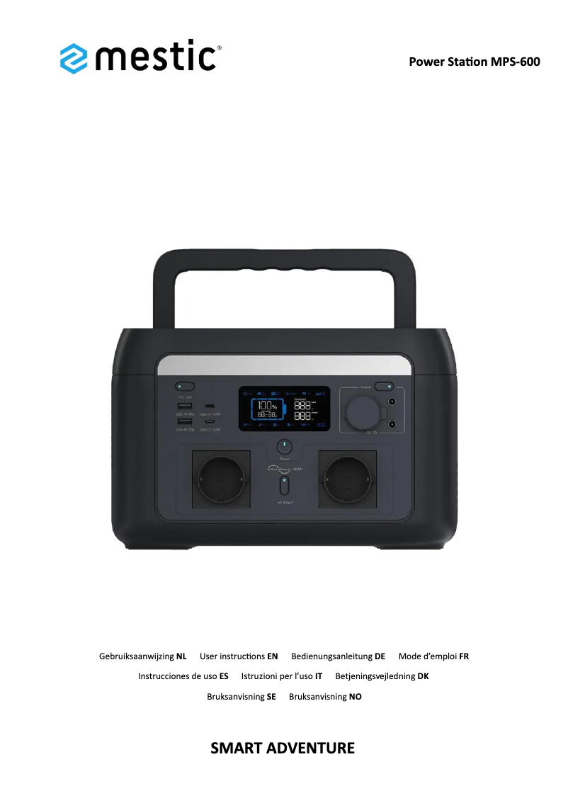 Imagen de la primera página del manual del dispositivo MPS-600