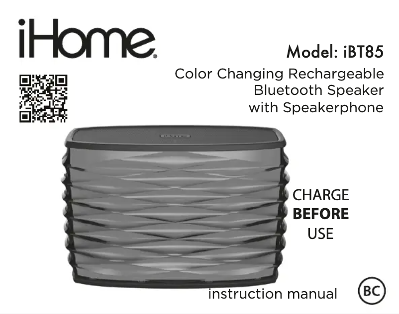 Imagen de la primera página del manual del dispositivo iBT85