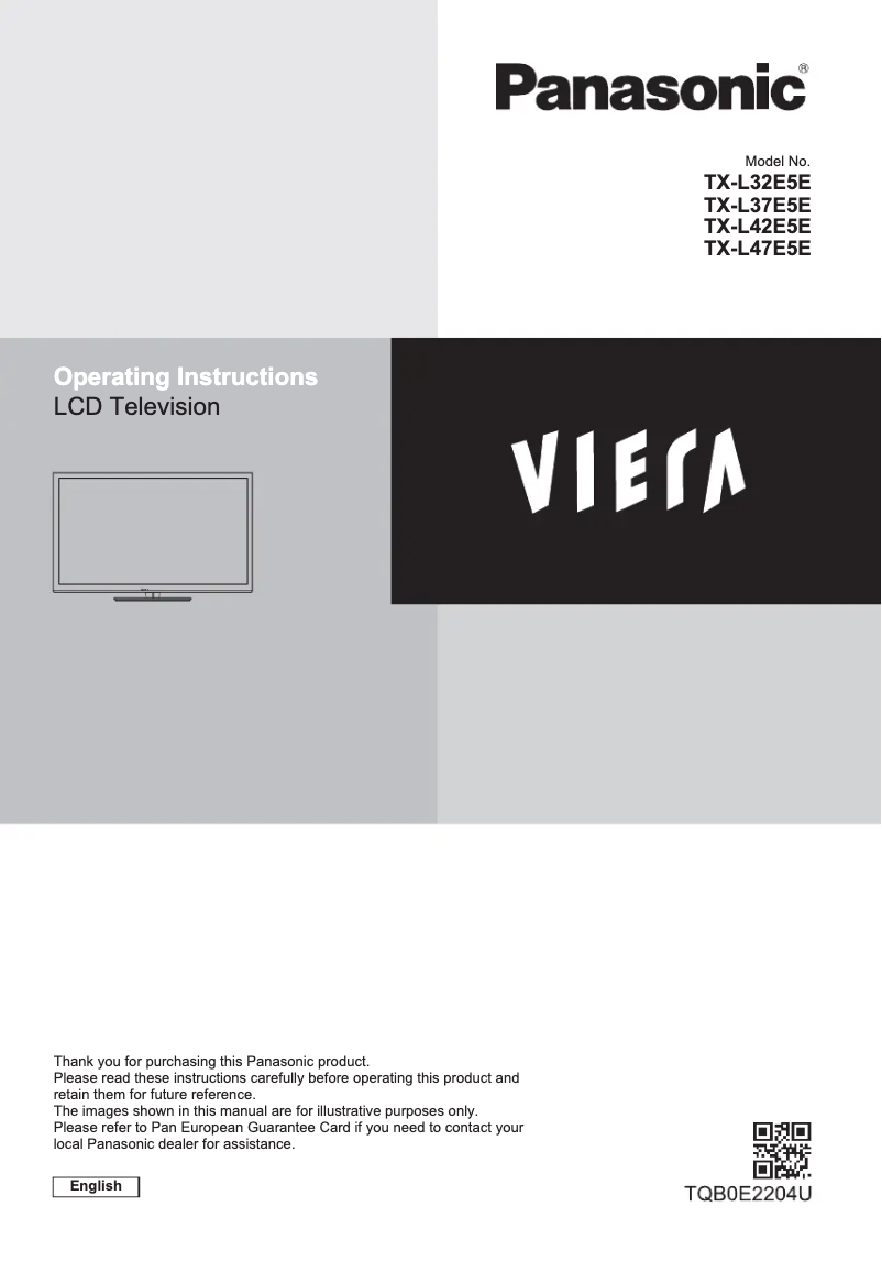 Imagen de la primera página del manual del dispositivo TX-L32E5E