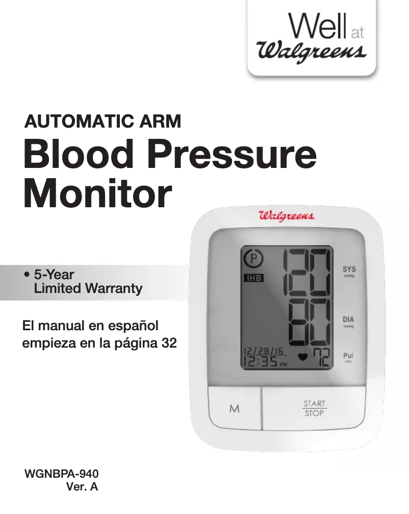 Página nº 1 - Manual de usuario Walgreens WGNBPA-940A