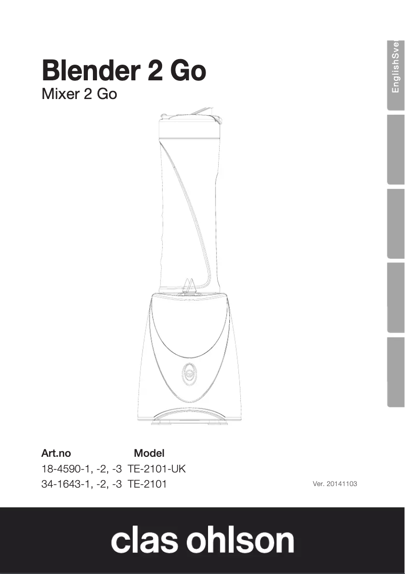 Página 1 del manual Manual de usuario Clas Ohlson TE-2101