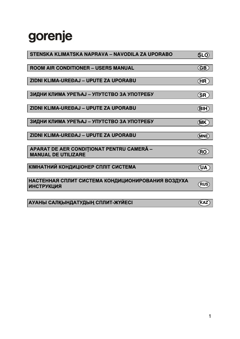 Página nº 1 - Manual de usuario Gorenje KAS53NFT
