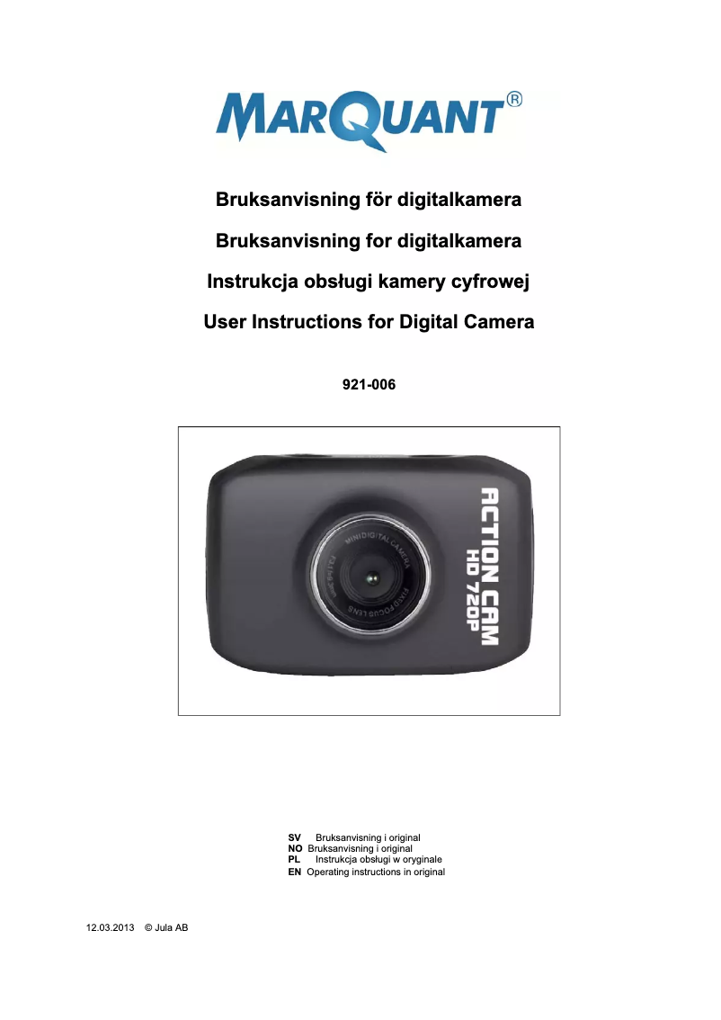 Imagen de la primera página del manual del dispositivo 921-006