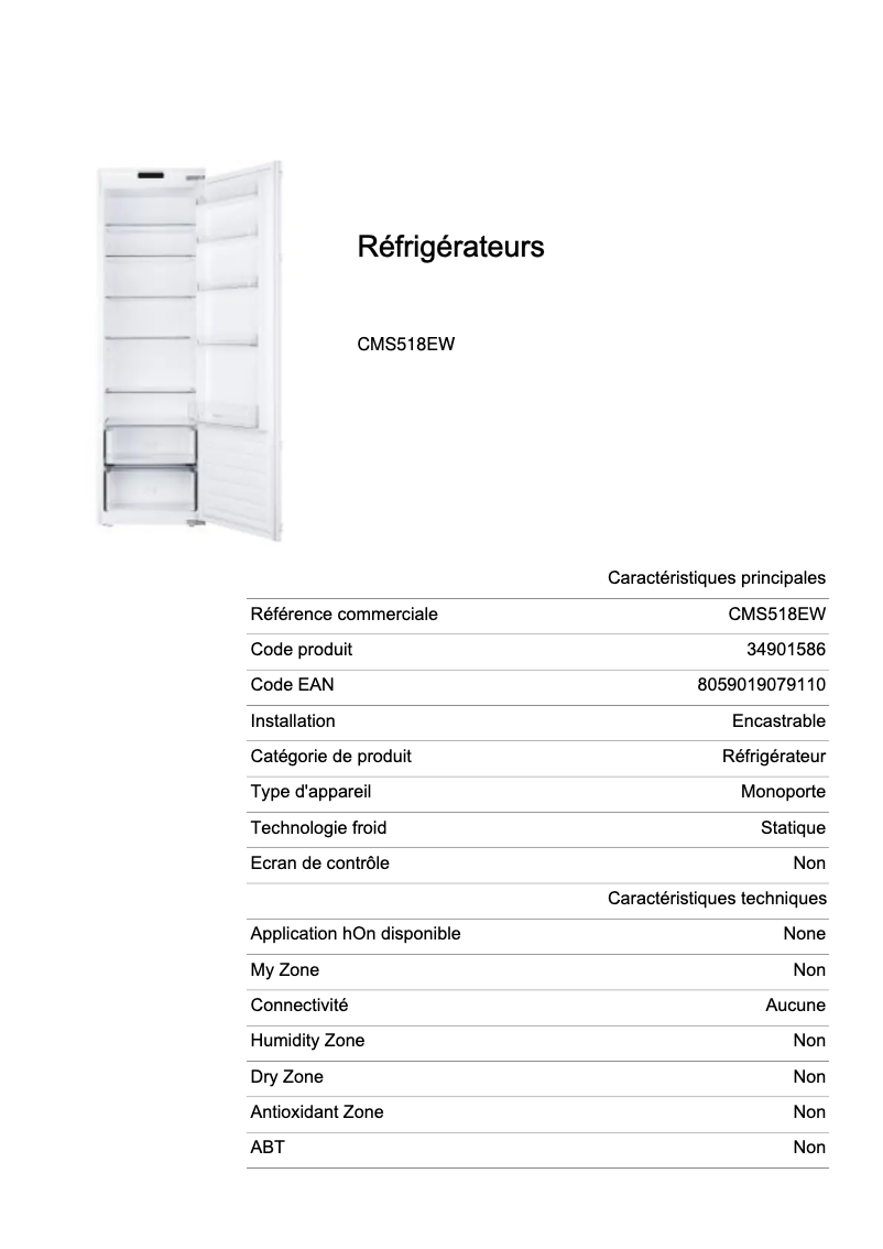Imagen de la primera página del manual del dispositivo CMS518EW