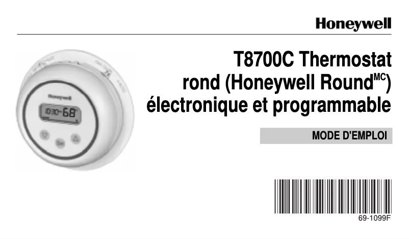 Página 1 del manual Manual de usuario Honeywell T8700C