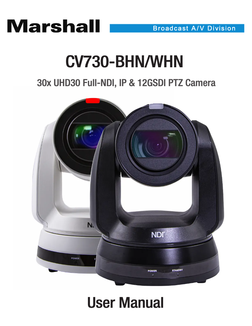 Página 1 del manual Manual de usuario Marshall Electronics CV730-BHN
