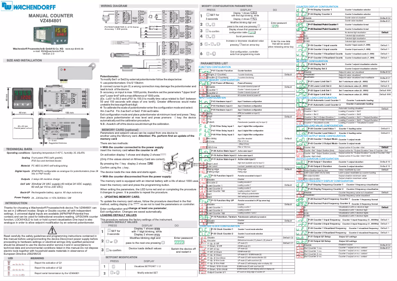 Imagen de la primera página del manual del dispositivo VZ484801