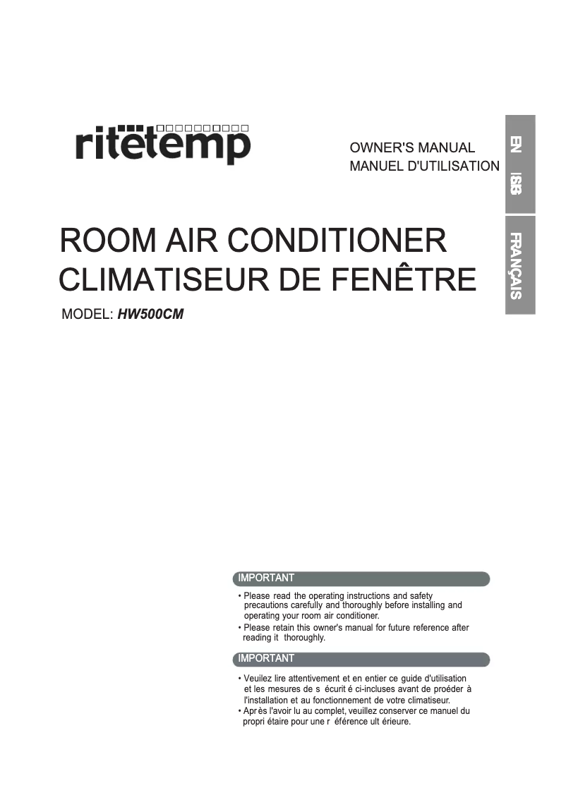 Imagen de la primera página del manual del dispositivo HW500CM