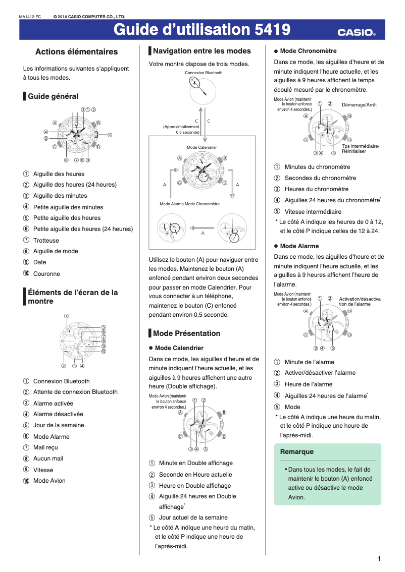 Imagen de la primera página del manual del dispositivo Edifice EQB-500RBB-2AER