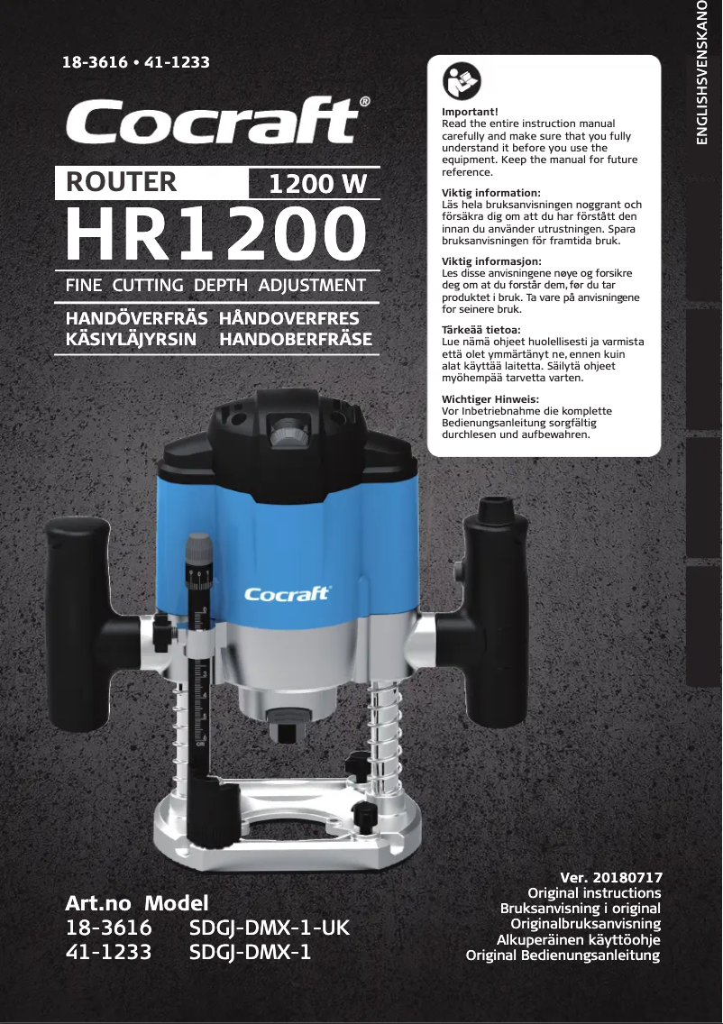 Página 1 del manual Manual de usuario Cocraft HR1200