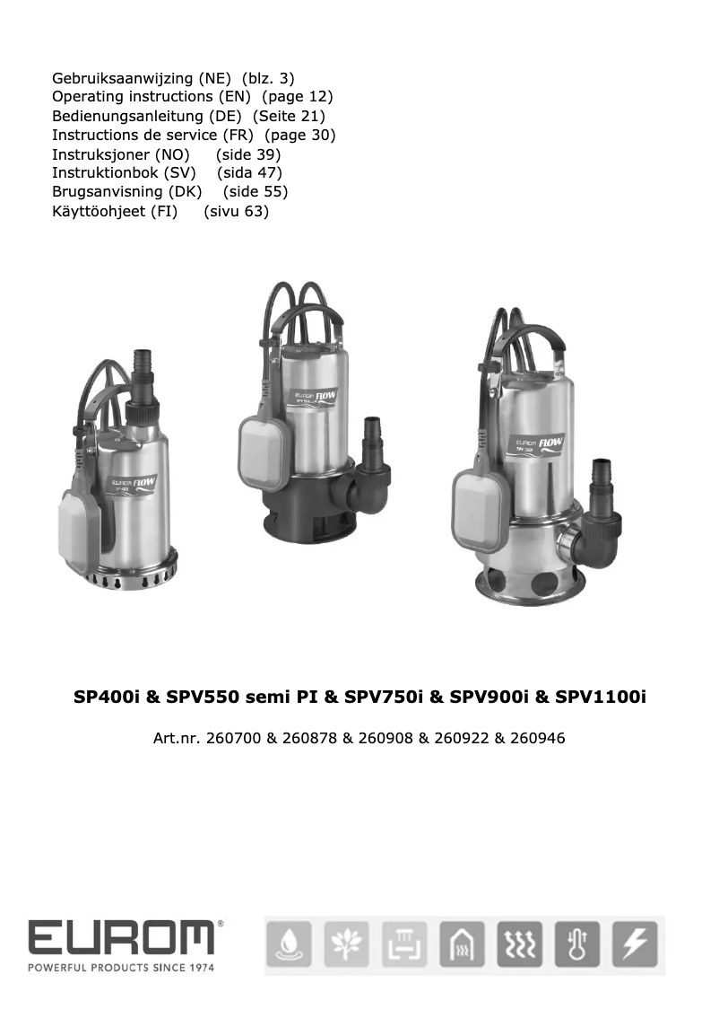 Imagen de la primera página del manual del dispositivo Flow SPV750i