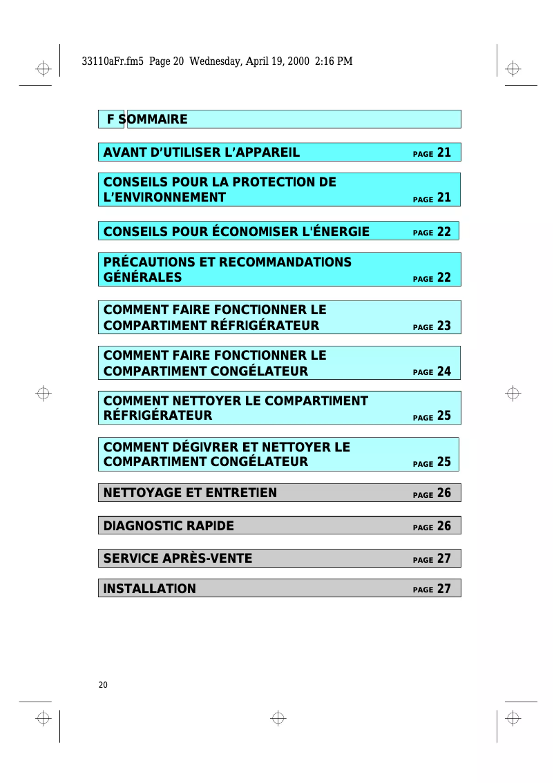 Imagen de la primera página del manual del dispositivo KD Optima