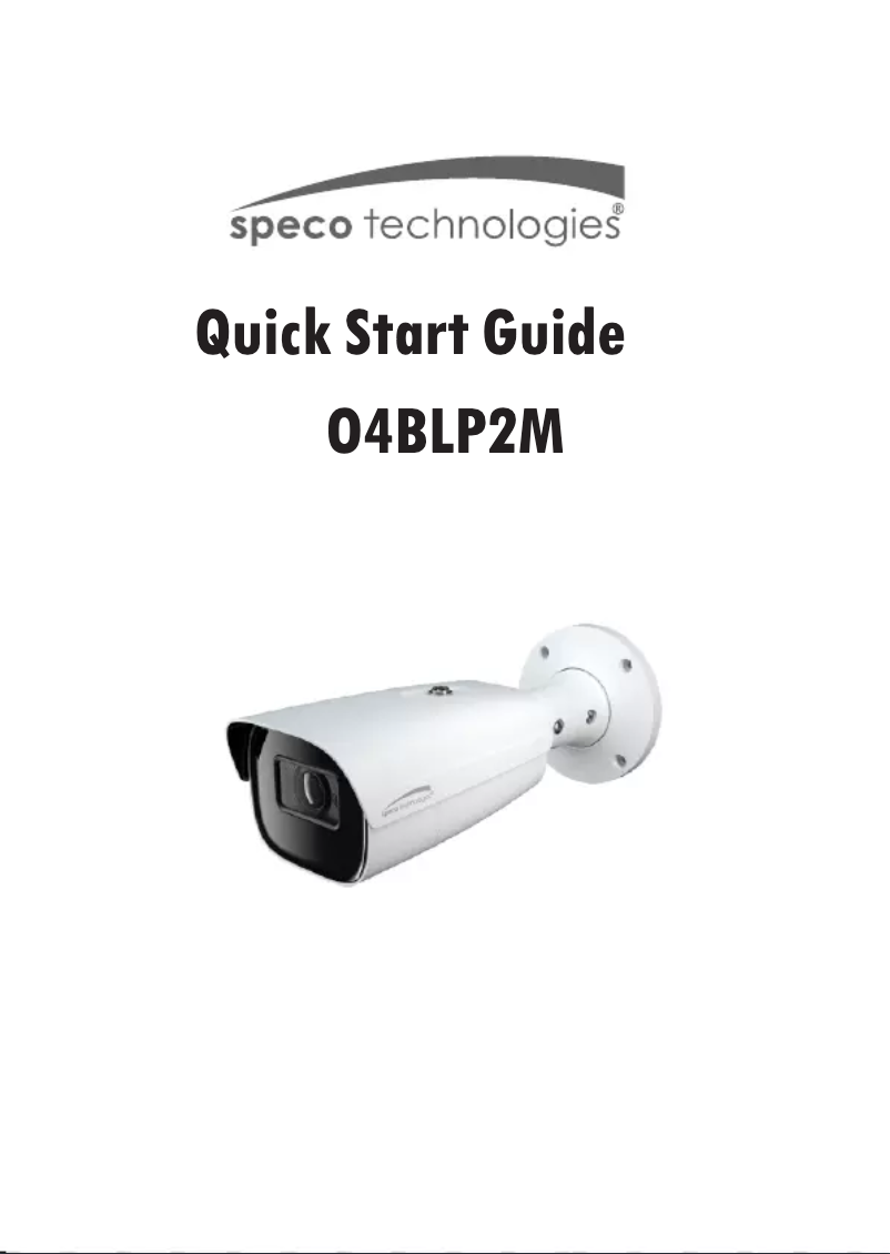 Página 1 del manual Guía de inicio rápido Speco Technologies O4BLP2M