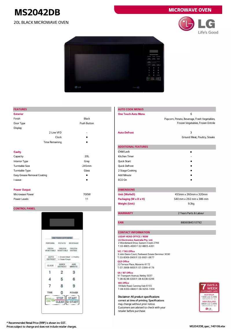 Imagen de la primera página del manual del dispositivo MS2042DB