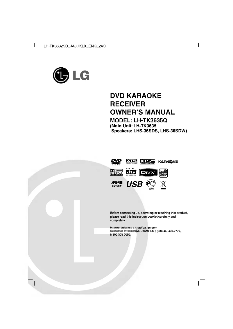 Página nº 1 - Manual de usuario LG LH-TK3632SD