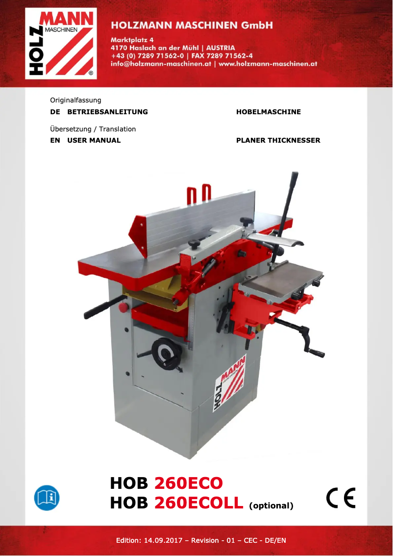 Página 1 del manual Manual de usuario Holzmann HOB 260ECO