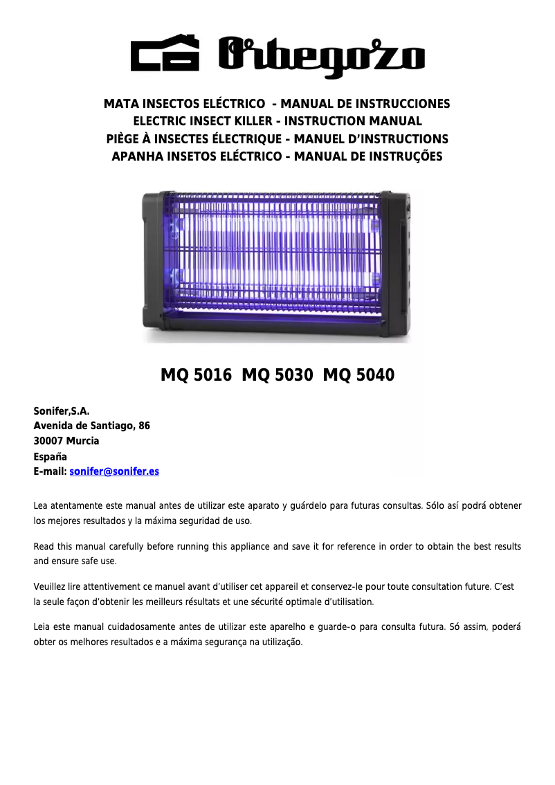 Página 1 del manual Manual de usuario Orbegozo MQ 5030