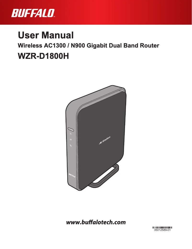 Imagen de la primera página del manual del dispositivo WZR-D1800H