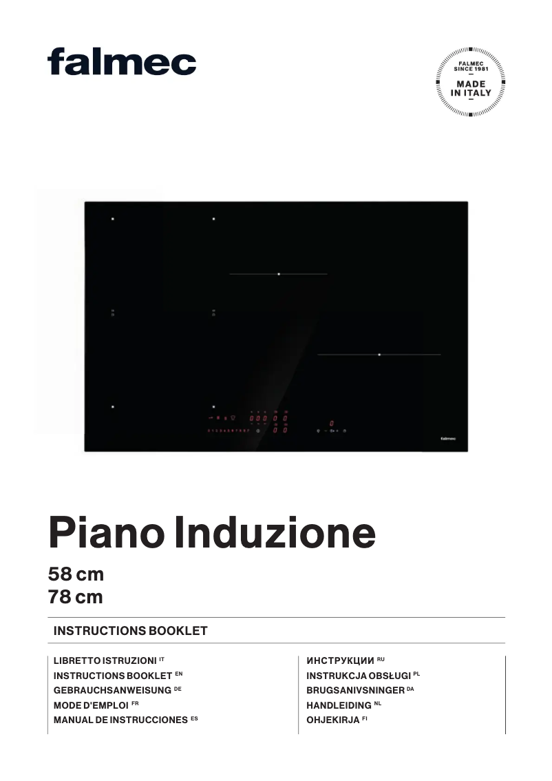 Imagen de la primera página del manual del dispositivo Induction Hob 78 cm