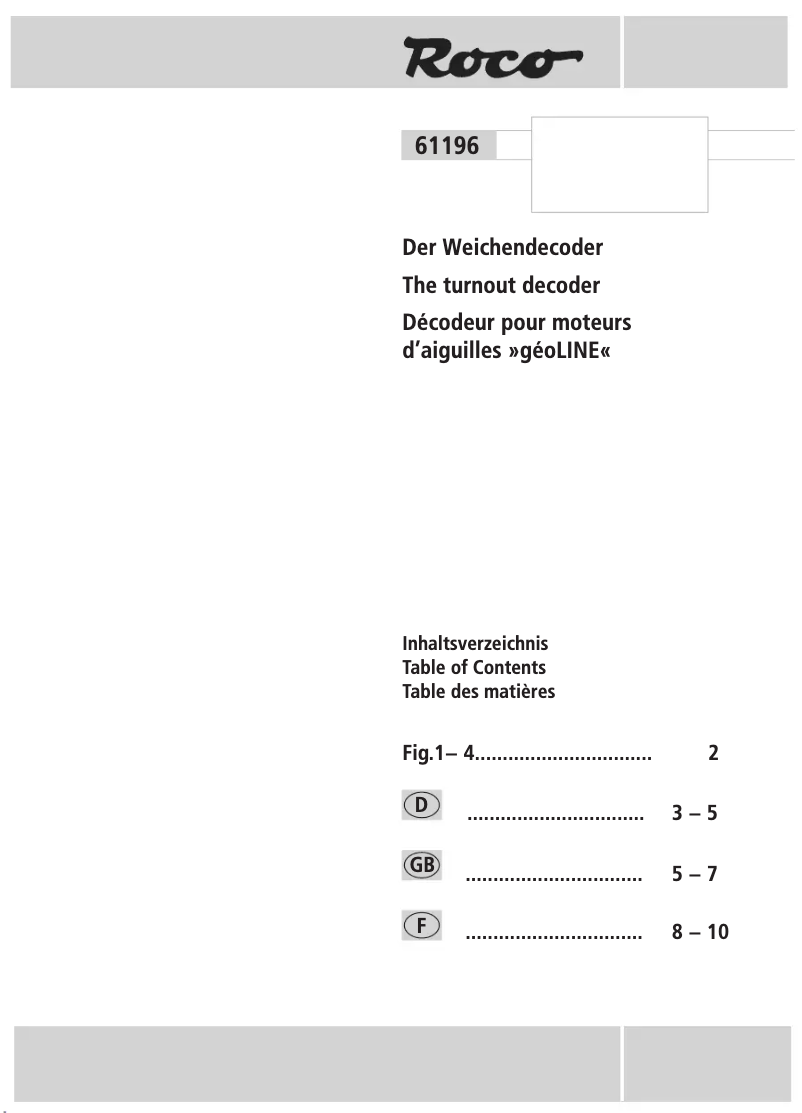 Página 1 del manual Manual de usuario Roco 61196