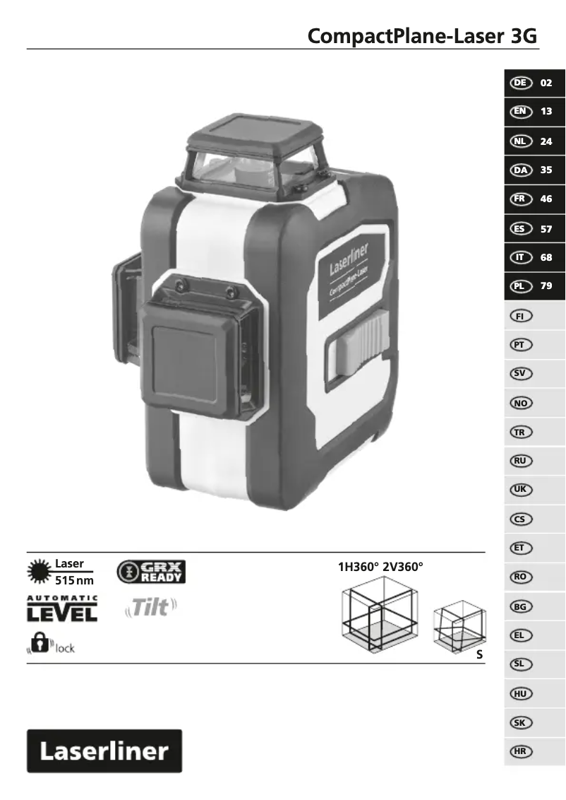 Imagen de la primera página del manual del dispositivo CompactPlane-Laser 3G Pro