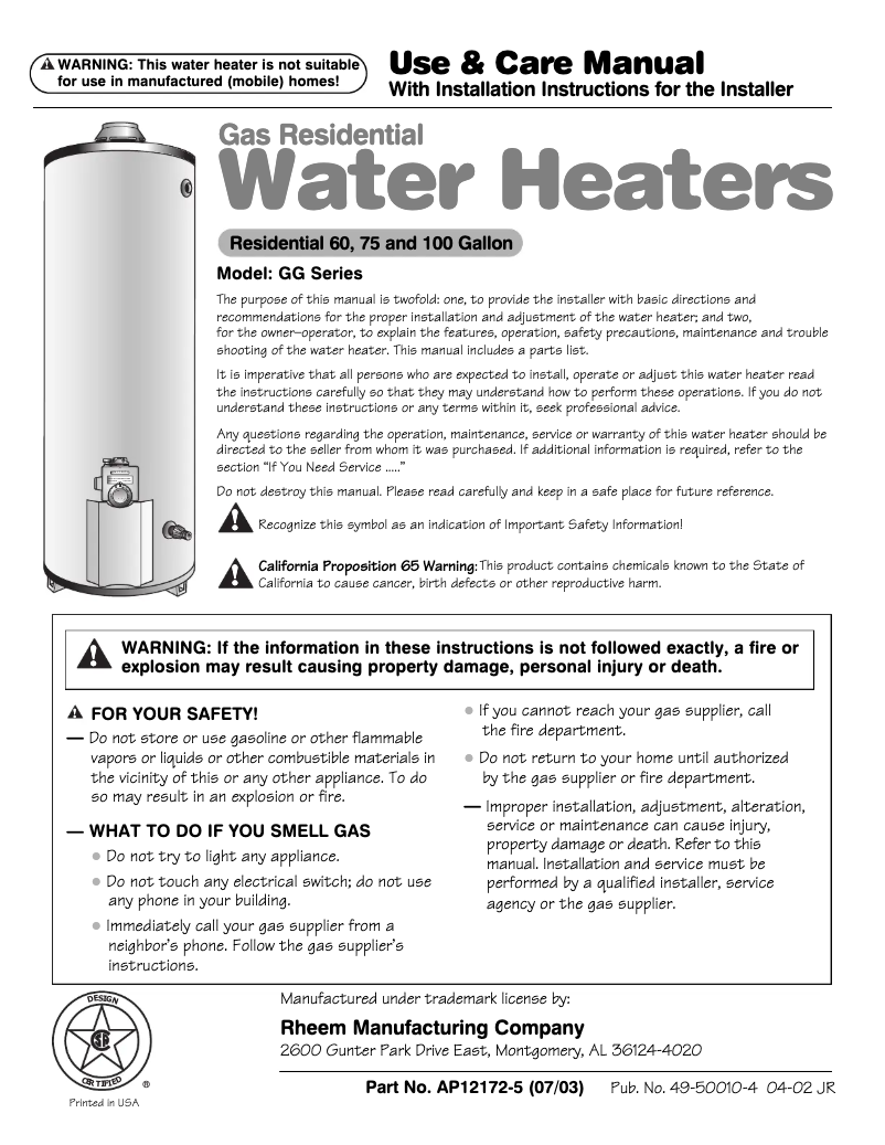 Imagen de la primera página del manual del dispositivo SG60T12YVK