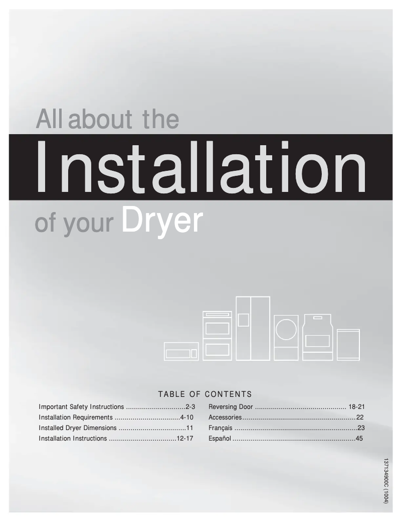 Página 1 del manual Guía de instalación Frigidaire FAQG7001LB