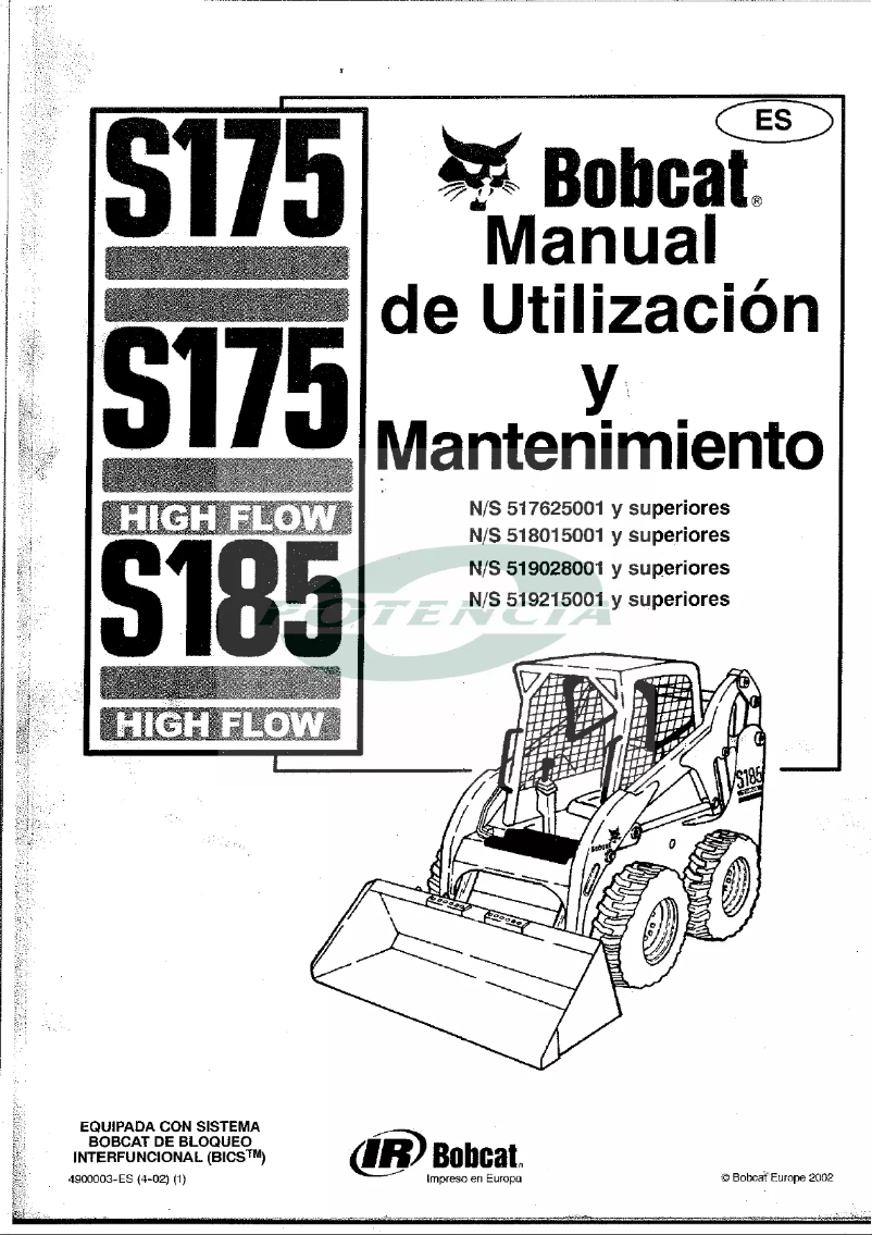 Imagen de la primera página del manual del dispositivo S185 High Flow