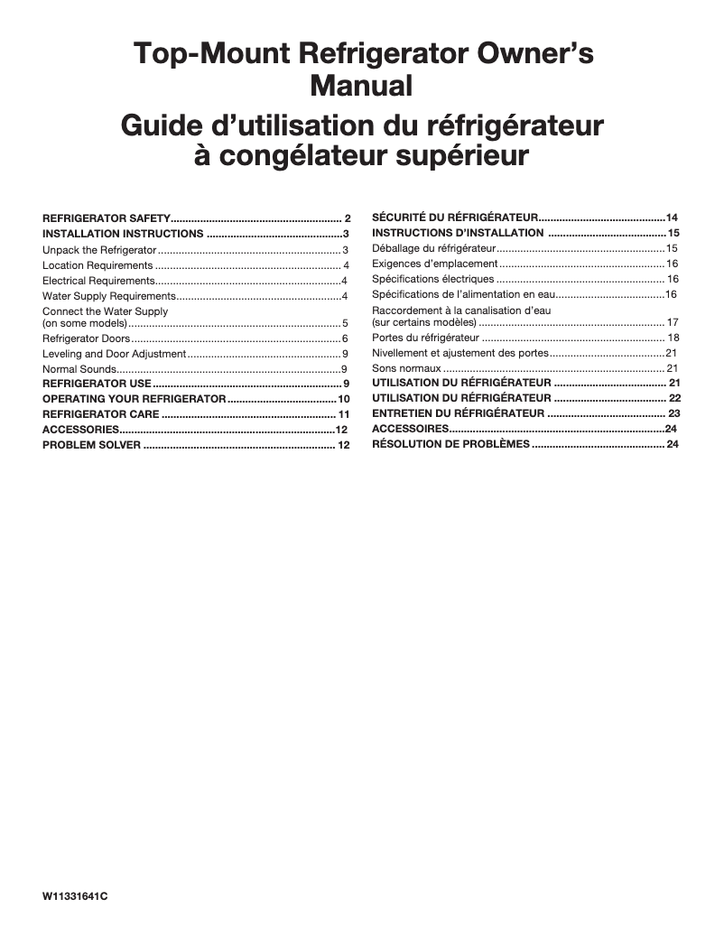 Página 1 del manual Manual de usuario Whirlpool WRT313CZLZ