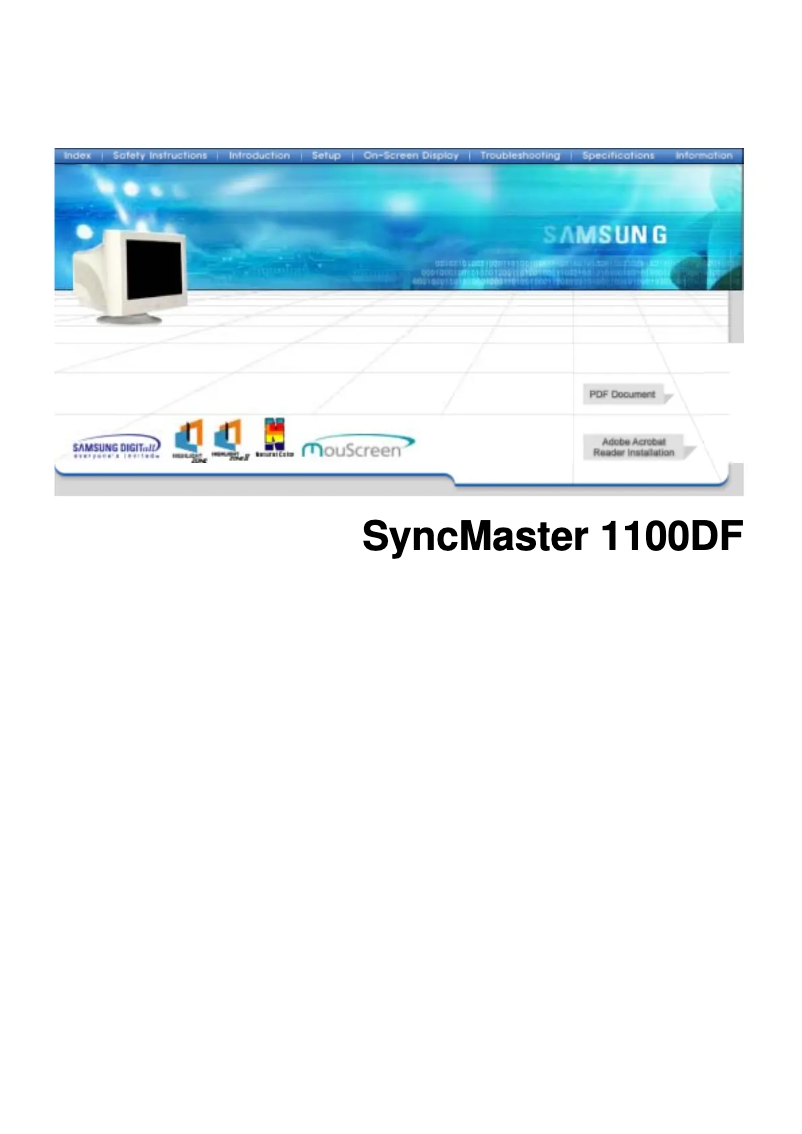 Imagen de la primera página del manual del dispositivo SyncMaster 1100DF