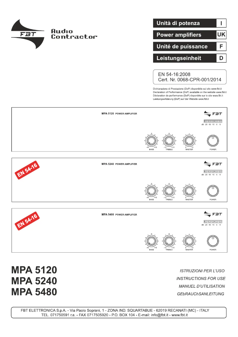 Imagen de la primera página del manual del dispositivo MPA 5240