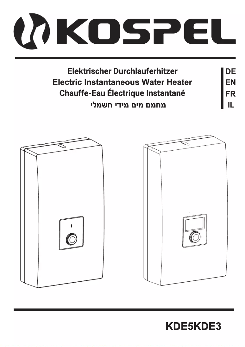 Página 1 del manual Manual de usuario Kospel KDE3-24